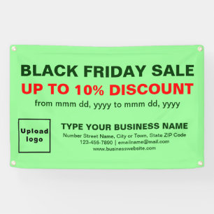 Black Friday Sale op lichtgroene rechthoekige bann Spandoek
