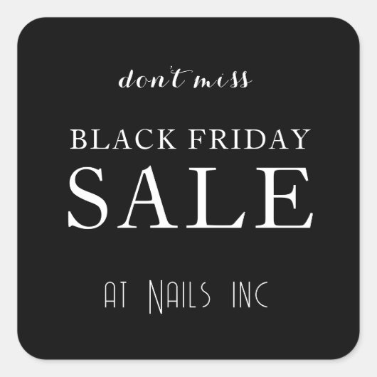 BLACK FRIDAY SALE STICKER ZWART WIT RETAIL (Voorkant)