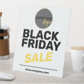BLACK FRIDAY SALE YELLOW COMPANY EIGEN LOGO WEBSIT RECLAMEBORD MET VOETSTUK (Insitu)
