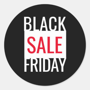 BLACK FRIDAY SALE ZWART WIT ROOD RONDE STICKER