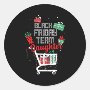Black Friday Team Dochter Winkel Ronde Sticker