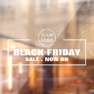 Black Friday-uitverkoop en bedrijfslogo Raamsticker