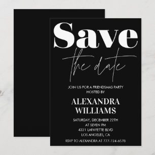 Black Friendsmas uitnodigingen Save the date
