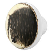 Black Friesian Draft Horse Keramische Knop (Rechts)