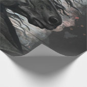 Black Friesian Horse Cadeaupapier (Hoek)