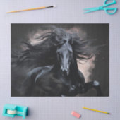 Black Friesian Horse Decoupage Tissuepapier (Craft)