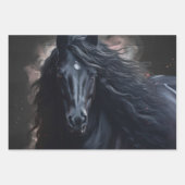 Black Friesian Horse Inpakpapier Vel (Voorkant 3)