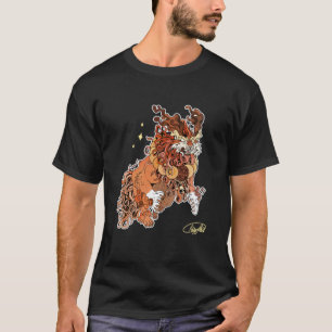 Black Fu Dog T-Shirt met artiest signatuur