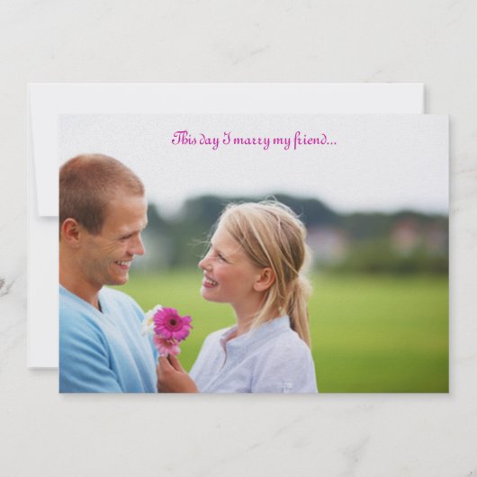 Black & Fuchsia Gerber Daisy Faire-part de mariage (Dos)