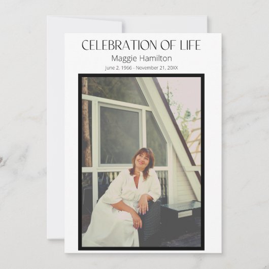 Black Funeral Celebration of Life Programmabudget Kaart (Voorkant)