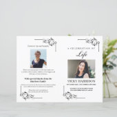 Black  Funeral Program Sjabloon (Staand voorkant)