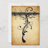 Black Funky Elegant Des Fils De Mariage Invitation (Dos)