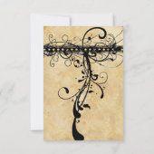 Black Funky Elegant Faire-part de mariage de perle (Dos)