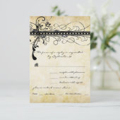 Black Funky Elegant Faire-part de mariage de perle (Debout devant)