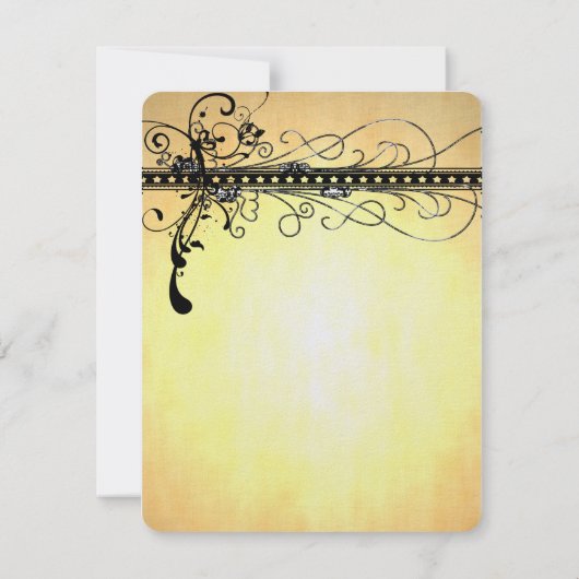 Black Funky Elegant Swirls Weddenschap Bedankt (Achterkant)