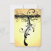 Black Funky Elegant Swirls Wedding Invitation RSVP Kaartje (Voorkant)