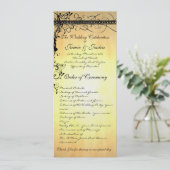 Black Funky Elegant Swirls Wedding Programme (Debout devant)