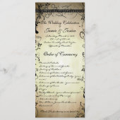 Black Funky Elegant Swirls Wedding Programme Programma (Voorkant)