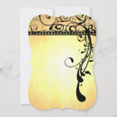 Black Funky Grunge Swirls Wedding Kaart (Achterkant)