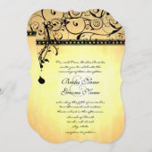 Black Funky Grunge Swirls Wedding Kaart (Voorkant / Achterkant)