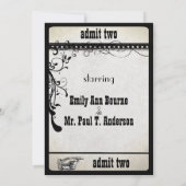 Black Funky Renaissance Medieval Playbill Weddensc Kaart (Achterkant)