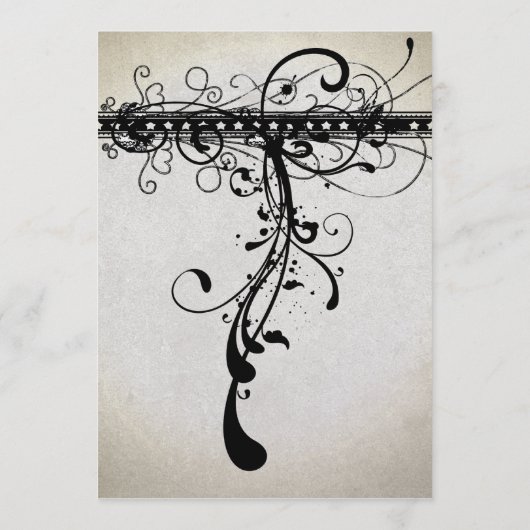 Black Funky Rustic Country Elégant Menu Mariage (Dos)