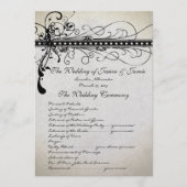 Black Funky Stines Lights Swirls Wedding Programme (Devant)