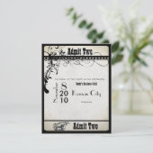 Black Funky Textured Swirls Wedding Response Kaart (Staand voorkant)