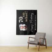 Black Funny 70 Dus wat 70e verjaardag achtergrond Wandkleed (In situ)