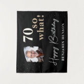 Black Funny 70 Dus wat 70e verjaardag achtergrond Wandkleed (Voorkant)