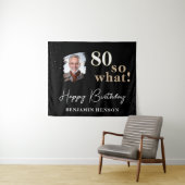 Black Funny 80 Dus wat 80e verjaardag achtergrond Wandkleed (In Situ (horizontaal))