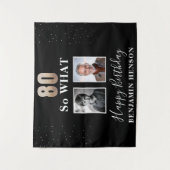 Black Funny 80 So What 80th Birthday 2 Foto Wandkleed (Voorkant)