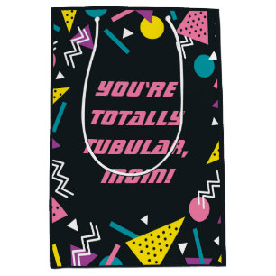 Black Funny 80s Slang Moederdag Medium Gift Bag Cadeauzakje