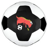 Black Funny Cartoon Dinosaur Soccer Voetbal (Gedraaid)