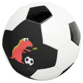 Black Funny Cartoon Dinosaur Soccer Voetbal (Drie kwart)