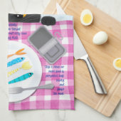 Black Funny Cat Theedoek (Quarter Fold)