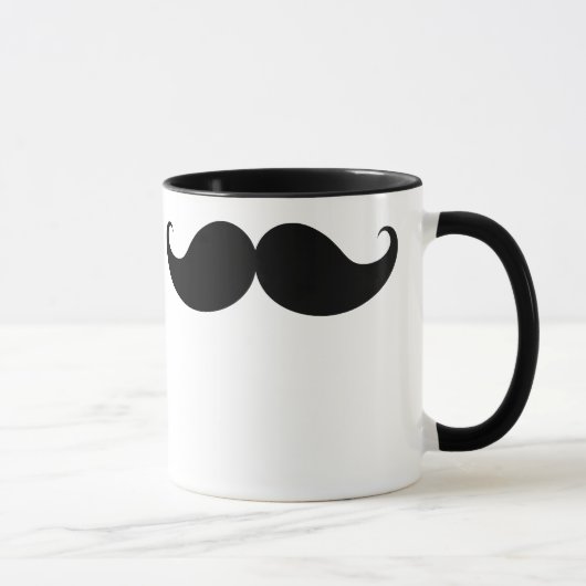 Black Funny Handlebar Mustache Mustache Stache Mok (Rechts)