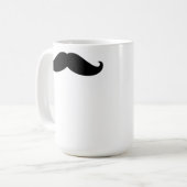 Black Funny Hipster Mustache Koffiemok (Voorkant links)