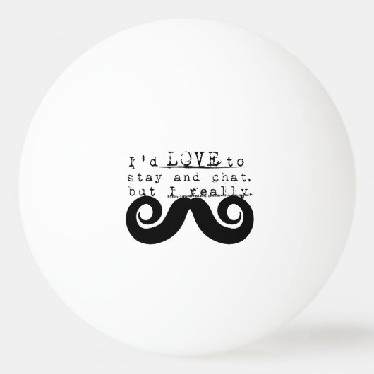Black Funny Humor I Mustache Pingpongballen (Achterkant)
