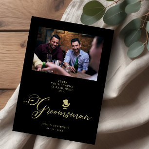 Black Funny Photo proposal Weddenningroomsman