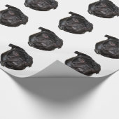 Black Funny Pug Cadeaupapier (Hoek)