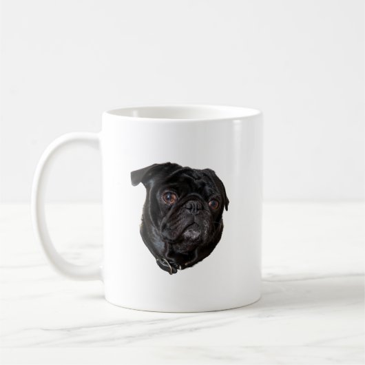 Black Funny Pug Koffiemok (Links)