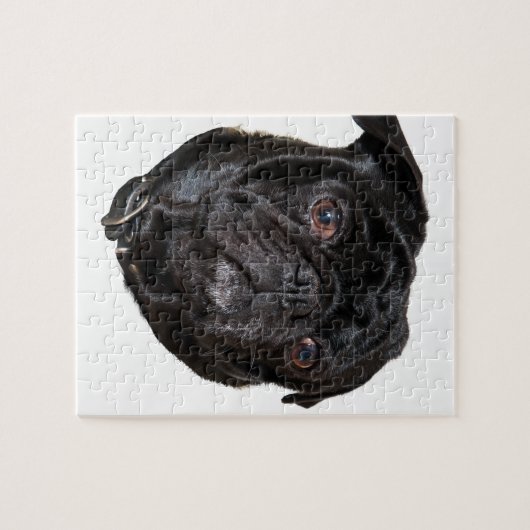 Black Funny Pug Legpuzzel (Horizontaal)