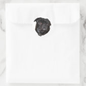 Black Funny Pug Ronde Sticker (Tas)