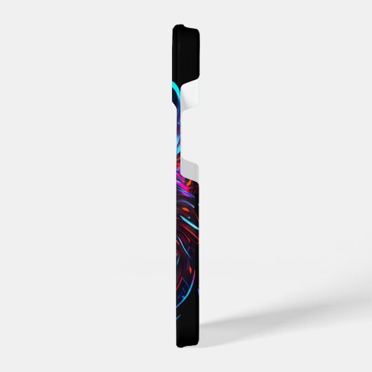 Black Futuristic Neon Wolf iPhone Hoesje (Linkerkant)