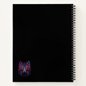 Black Futuristic Neon Wolf Notitieboek (Achterkant)
