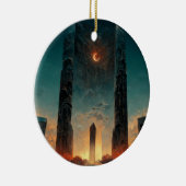 Black Gate Fantasy Sci-Fi Art Keramisch Ornament (Rechts)