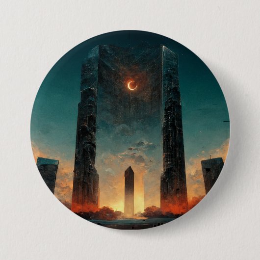 Black Gate Fantasy Sci-Fi Art Ronde Button 7,6 Cm (Voorkant)