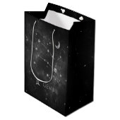 Black Gemini Zodiac | Cosmic Astrology Horoscope Medium Cadeauzakje (Voorkant Gekanteld)