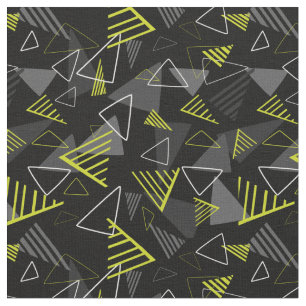 Black Geo Pop Print Fabric Stof